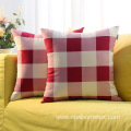 Red And White Plaid Pillow Cushion